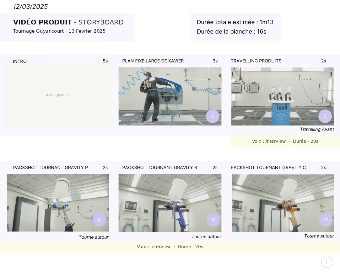 Storyboard IXELL, planche 1 sur 7
